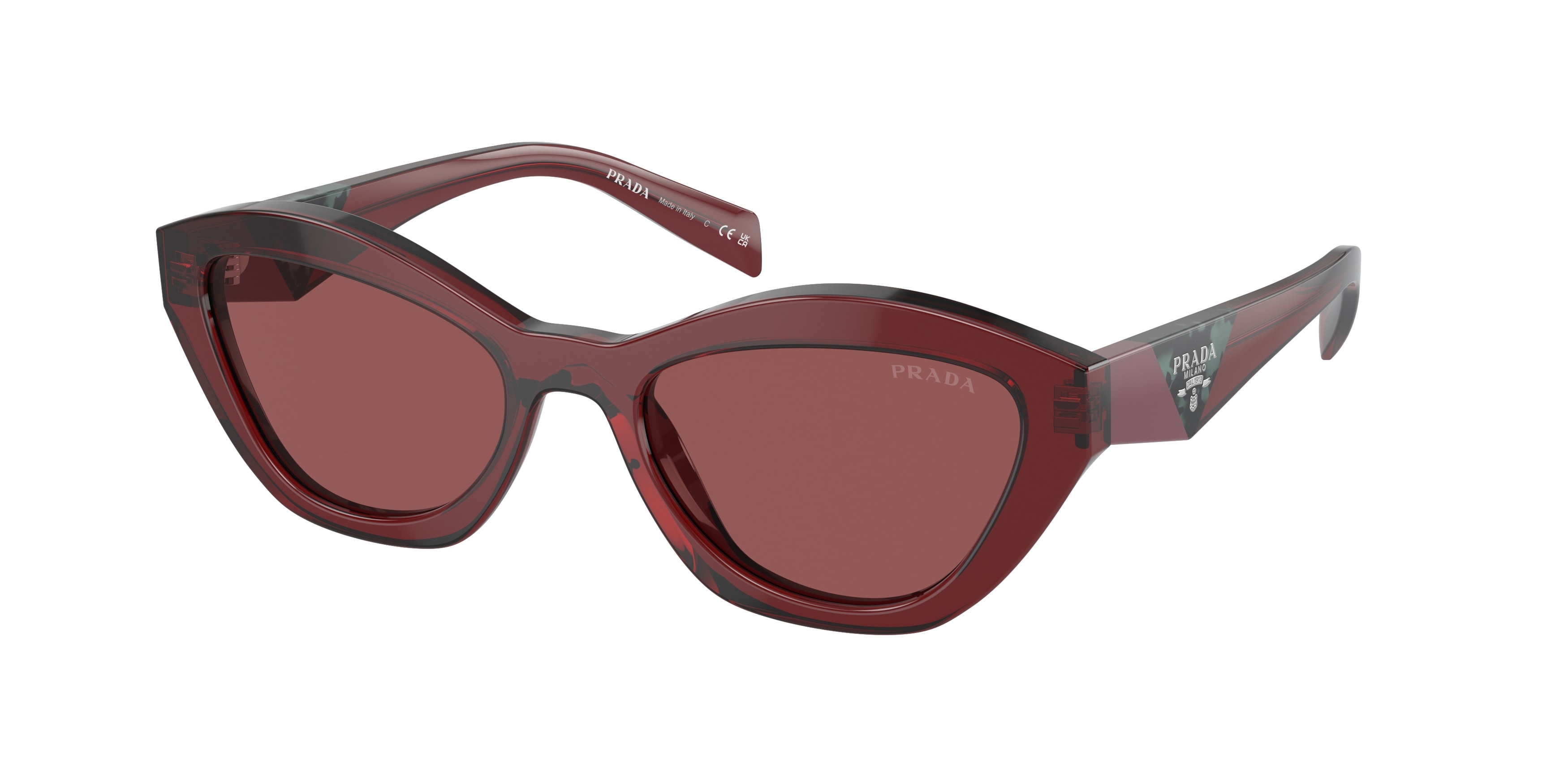 Prada Damen Pr A02S 18O80B Sonnenbrillen Acetat Rot Violett Schmetterling Normal-image